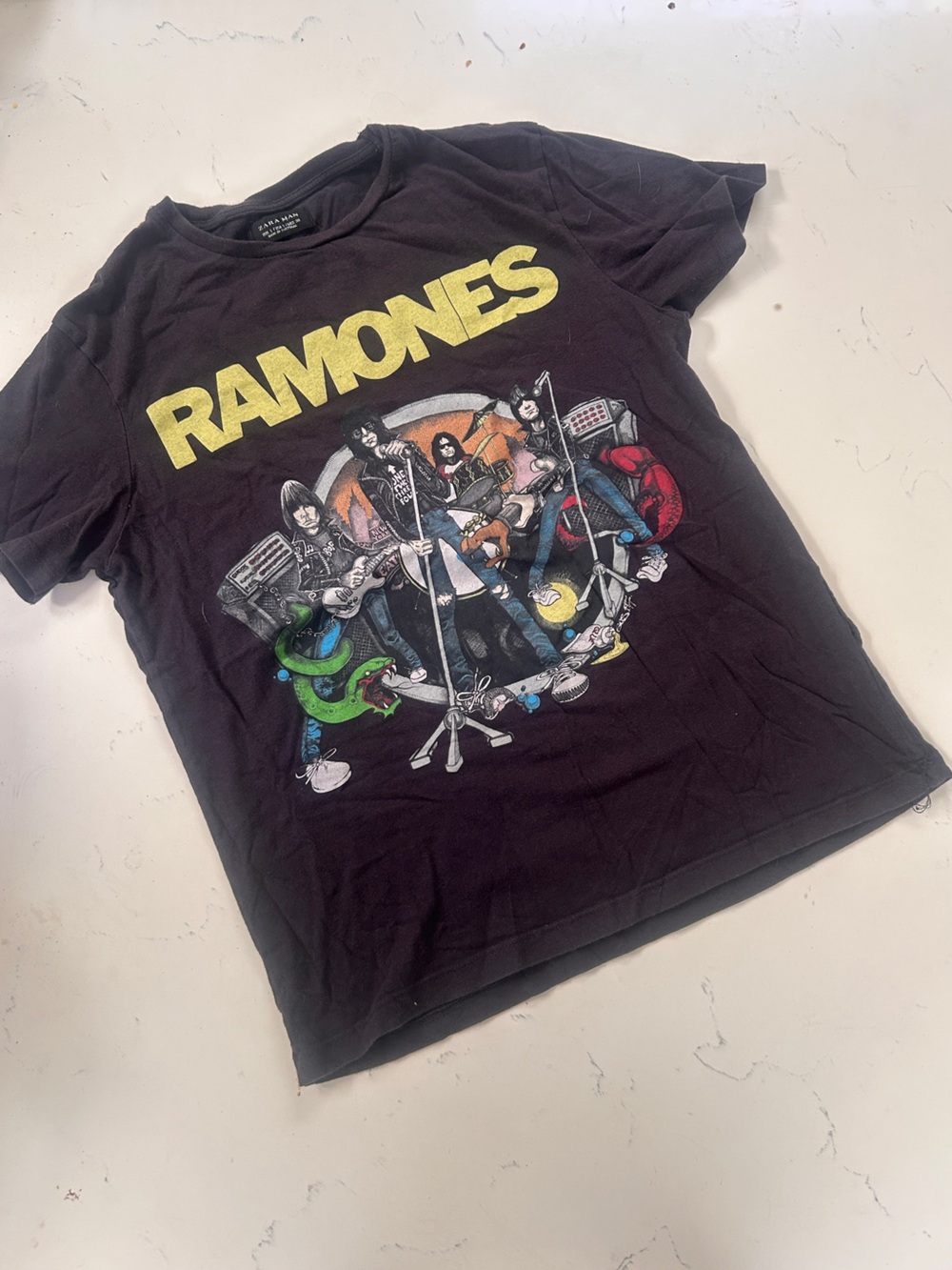 Ramones Tee with Multicolor Print